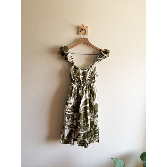 Abercrombie & Fitch Linen Puff Strap Babydoll Mini Dress Size XS - Picture 2 of 6